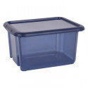 EDA PLASTIQUE Boîte de rangement Funny Box 30 L - Bleu profond acidulé - 44 x 36 x 25 cm