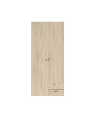 VARIA Armoire de chambre 2 portes décor chene L 81 cm