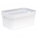 EDA PLASTIQUE Boîte de rangement - 6 L - Décor Stone - Dimensions : 29,2 x 18,8 x 13,2 cm - Blanc Cérusé