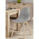 SACHA Chaise de salle a manger gris - Pieds en bois hévéa massif - Scandinave - L 48 x P 55 cm