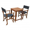 Set bistrot - Ensemble repas de jardin en bois - Table 70x  70 cm + 2 chaises  -  Acacia FSC & Textilene - Gris Anthracite