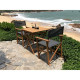 Set bistrot - Ensemble repas de jardin en bois - Table 70x  70 cm + 2 chaises  -  Acacia FSC & Textilene - Gris Anthracite