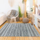 Tapis Terra Cotton 120 x 170 cm - Blanc, noir bande extérieure