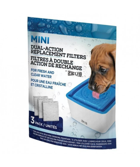 ZEUS Pack de 3 filtres a double action de rechange 1,5 L - Pour chien