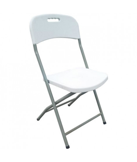 Lot de 2 chaises pliantes - Poudre enduits ossature d'acier - 42 x 42 x 87 cm - Tube en acier Ø 19 x 1 mm