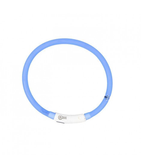 DUVO Anneau Lumineux Seecurity Flash Light Ring USB Silicone - 45 cm - Bleu - Pour chien