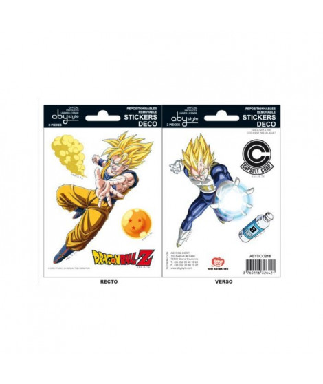 Stickers Dragon Ball - 16x11cm  / 2 planches - DBZ  / Goku-Vegeta - ABYstyle