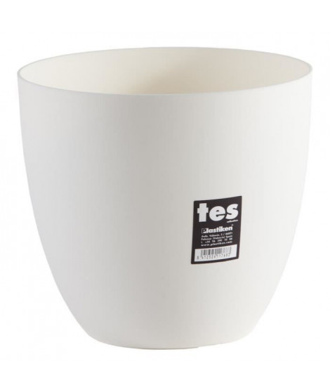 PLASTIKEN Pot de fleurs bol Tes - 22 cm - Blanc