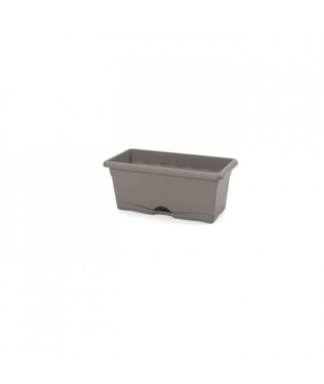 PLASTIKEN Jardiniere rectangulaire 40 x 20 Cm + Plateau Collection TERRA - Taupe