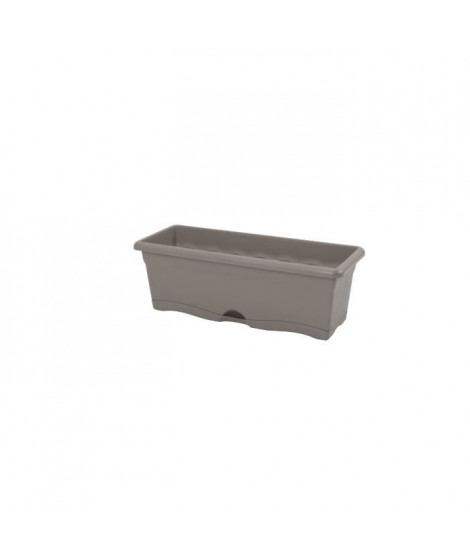 PLASTIKEN Jardiniere rectangulaire 50 x 20 Cm + Plateau Collection TERRA - Taupe