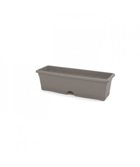 PLASTIKEN Jardiniere rectangulaire 60 x 20 Cm + Plateau Collection TERRA - Taupe