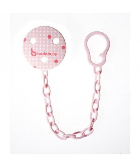 BADABULLE Attache Sucette Fille plastique  Pink dots