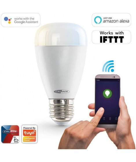 CALIBER HWL2201  Ampoule LED intelligente E27 blanc froid a blanc chaud contrôlée par App.