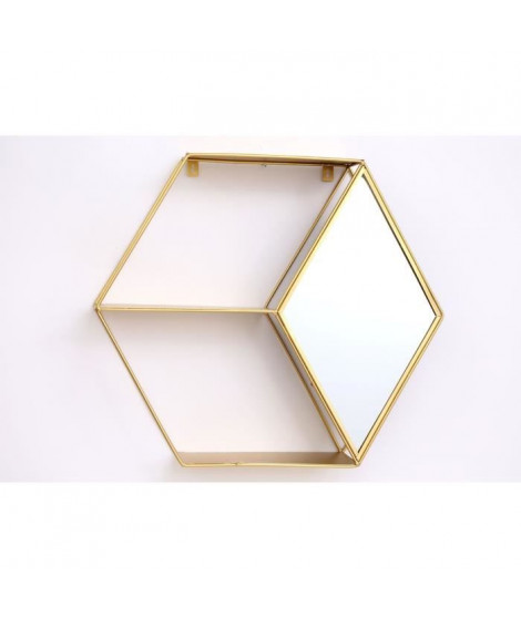 Etagere hexagonale doré - 48x44 cm