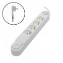 CHACON Bloc multiprise 5 prises 16 A avec interrupteur, fiche plate, câble 1,5 m HO5VV-F 3x1,5 mm² blanc