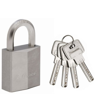 MASTERLOCK Cadenas laiton nickel 40mm  anse hexagonale