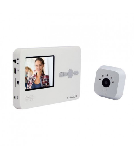 CHACON Interphone vidéo avec judas digital avec écran LCD 2,8 mains libres