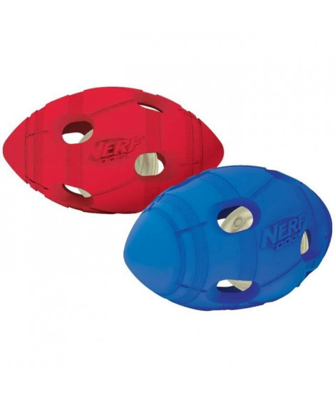 NERFDOG Balle ovale Flash LED M 5,4 cm - Bleu et rouge - Pour chien
