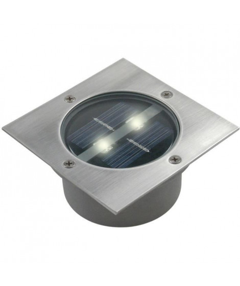 RANEX Spot solaire LED Carlo - Carré encastrable - Acier