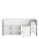 HAMPTON Lit combiné enfant  - Mdf - Blanc/Gris - 90x200 cm