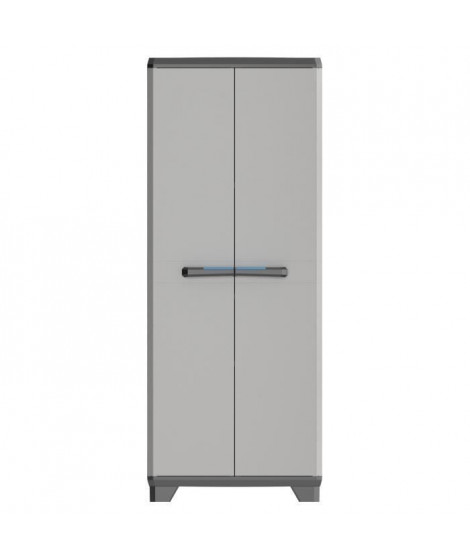 KIS Armoire de rangement haute Linear - 68 x 39 x 173 cm - Noir et gris