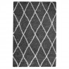 ASMA Tapis de salon Shaggy - Style berbere - 120 x 160 cm - Gris - Motif géométrique