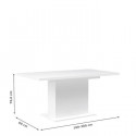 FINLANDEK Table a manger extensible KOVA de 4 a 6 personnes style contemporain blanc mat - L 160-200 x l 77 cm