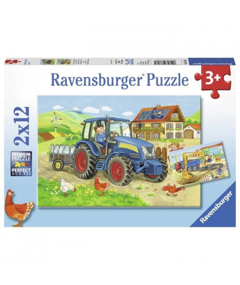 RAVENSBURGER Puzzle 2x12 p - Chantier et ferme