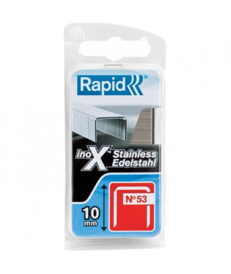 RAPID Agrafes acier inoxydable - Fil fin - N°53/10 mm