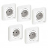 SCHNEIDER ELECTRIC Lot de 5 prises de courant 2P+T Ovalis