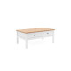 BERGEN Table basse - Décor chene naturel et blanc - L 100 x P 40 x H 55 cm