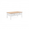 BERGEN Table basse - Décor chene naturel et blanc - L 100 x P 40 x H 55 cm