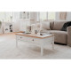 BERGEN Table basse - Décor chene naturel et blanc - L 100 x P 40 x H 55 cm