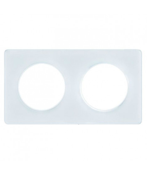 SCHNEIDER ELECTRIC Plaque de finition 2 postes Odace Touch blanc translucide liseré blanc