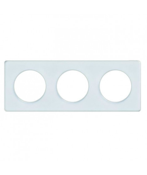 SCHNEIDER ELECTRIC Plaque 3 postes Odace Touch blanc translucide liseré blanc