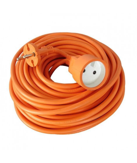 Rallonge électrique de jardin câble HO5VVF 2x1.5mm2 orange 40m