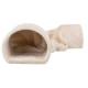 Tunnel douillet peluche - 27 × 21 × 80 cm - Beige - Pour lapins et petits rongeurs