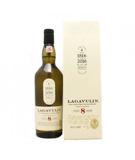 Lagavulin 8 ans en Edition Limitée - 200e Anniversaire - Single Malt Scotch Whisky - 48% - 70 cl