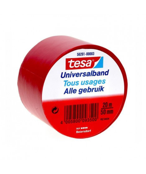 TESA Ruban PVC tous usages - 20m x 50mm - Rouge