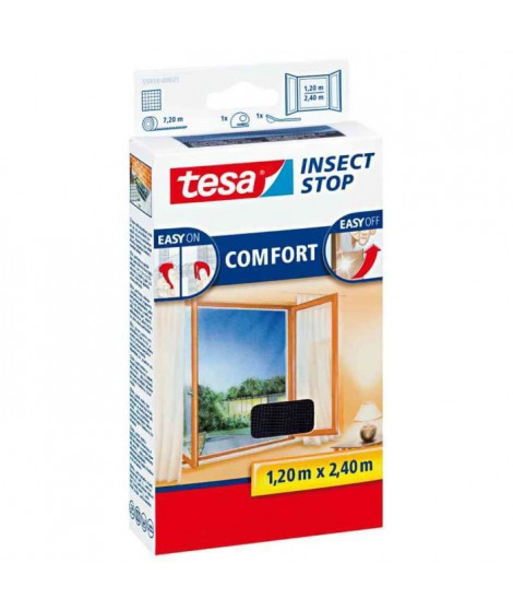 TESA Moustiquaire Comfort pour porte-fenetres - 1,20 m x 2,4 m - Blanc