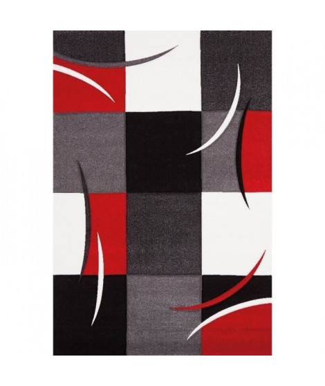 DIAMOND Tapis de salon  120x170 cm  rouge, gris, noir et blanc