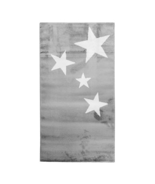 STARS Tapis enfant - 80 x 150 cm - Polypropylene - Gris clair