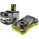 RYOBI Pack chargeur + batterie lithium+ 18 Volts 9,0 Ah