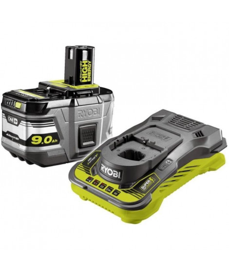 RYOBI Pack chargeur + batterie lithium+ 18 Volts 9,0 Ah