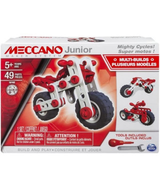 MECCANO JUNIOR Super Motos 3 modeles en 1 - Jeu de construction