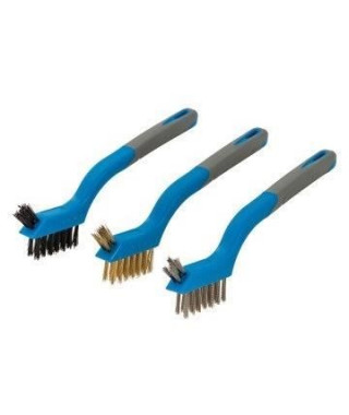 SILVERLINE Jeu de 3 mini-brosses métalliques assorties