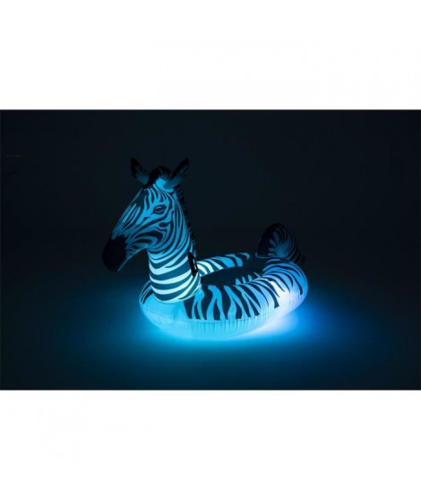 BESTWAY Bouée XL Zebre avec lumiere LED Lights 'n Stripes 254 x 142 cm