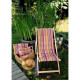 JARDIN PRIVE Chilienne matelassée - Avec toile amovible - 3 positions d'inclinaison - Motif rayures Occitane