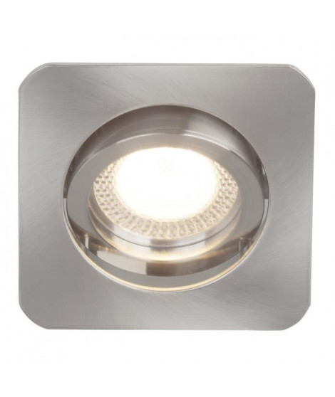 BRILLIANT Spot encastré orientable LED Easy Clip forme carrée diametre 8 cm GU10 5W acier