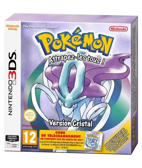 Pokemon Version Cristal jeu 3DS